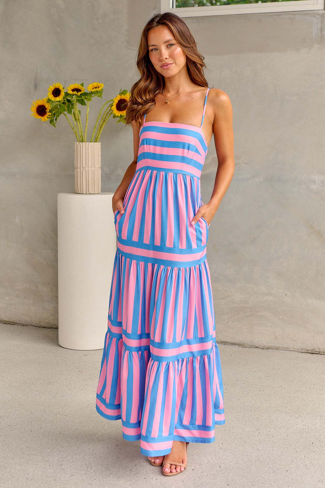 Robe longue rayée été.