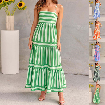 Robe longue rayée été.