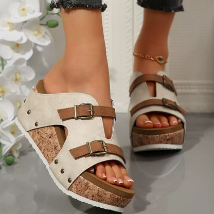 Sandales Romanes Compensées Boucle