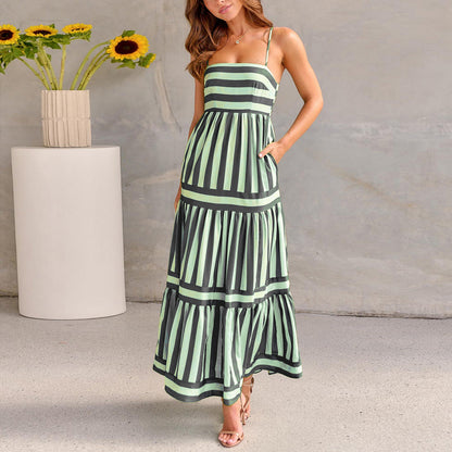 Robe longue rayée été.