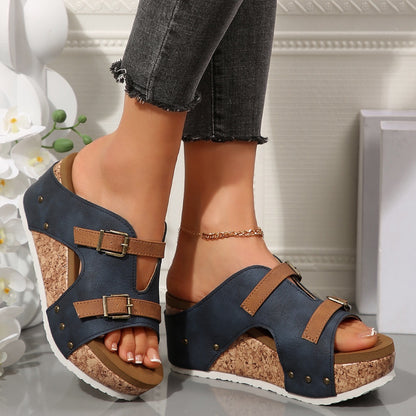 Sandales Romanes Compensées Boucle